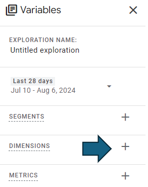 adding dimensions to ga4 exploration