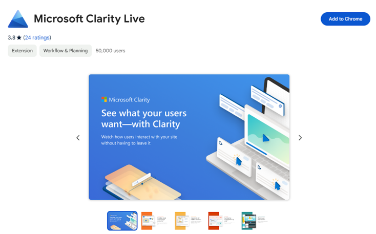 microsoft clarity live chrome extension