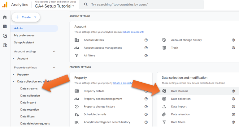 access ga4 data streams