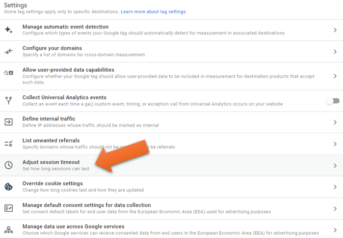 adjust ga4 session time out