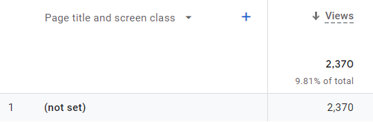 page title and screen class not set